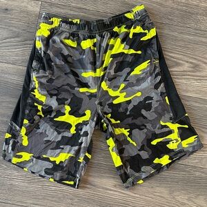 Russell Athletic Kids Camo Shorts - Neon Yellow and Black